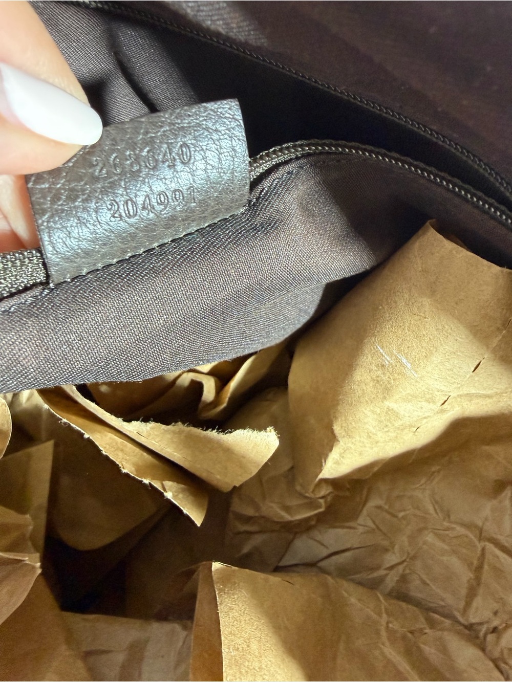 Authentic Gucci Dark Brown GG Monogram Shoulder Tote - Picture 9 of 11
